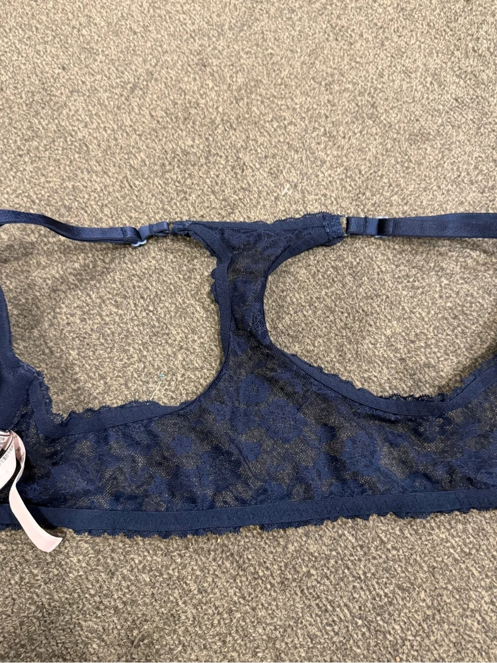 Victorias Secret Demi Bra Navy Lace Racerback size 36 D